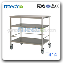 Stainless Steel Round tube 3-layer Trolley/Dinning Transport Cart T414
